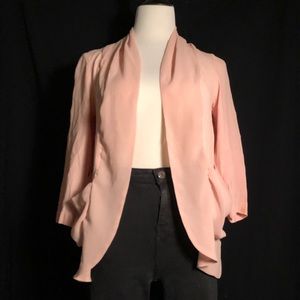 Blush lightweight blazer with front pockets